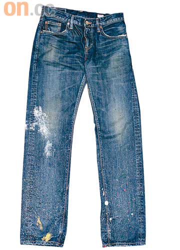 Edwin 503 Rebel Vintage藍色洗水潑墨牛仔褲 $2,399