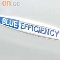 前輪拱側配上BlueEFFICIENCY徽章，凸顯環保車的身份。