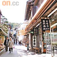 參道上盡是充滿江戶時代建築特色的商店。