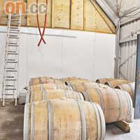 舊木桶內是半發酵的Chardonnay 2007，每支售NZ$20（約HK$104）。