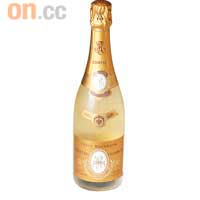 Louis Roederer Kristal Champagne vintage 2002<BR>02年是優質年份，而香檳一般忌諱日光照射，此透明玻璃瓶身較為獨特，「Special Edition」亦提高其收藏價值。