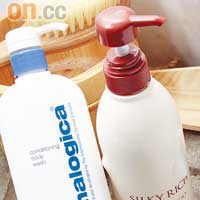 （左）dermalogica SPA美體修護浴露 $408（D）<br>（右）Orbis Body Shampoo沐浴露 $99（E）