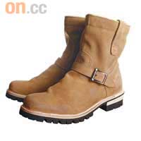 啡黃色OB-8833 Suede Short Engineer Boots $1,099（A）