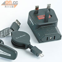 附送專用藍芽耳機、USB連接線及全球通用火牛。