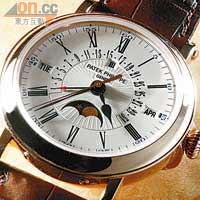 5159R是具備大三針及自動回位日期指示的萬年曆時計，採用軍官式錶殼設計，錶底備有可揭式防塵底蓋。$631,500
