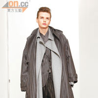 Cut threads trench coat	$38,000<br>Coat $14,500<br>Classic jacket $26,000<br>Shirt $3,500<br>Trousers $9,500