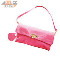 羊皮桃紅色Shoulder Bag（附長、短帶子）$480（c）