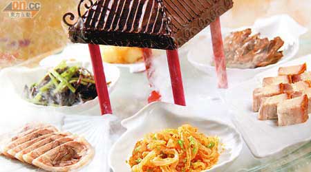 蓬萊仙境六小碟是為當年秦始皇統一六國而設計的菜式，不但賣相精緻，味道與食材也一樣很講究。