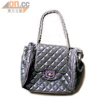 Mimi Mia紫色夾棉金屬鏈手袋 $659（e）