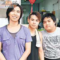 （左起）Danny、阿業及阿鴻，三位同樣熱愛烹飪的年輕人拍住上開檔，為小店炮製地道又有特色的台灣小食。
