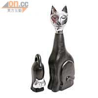 貓咪實木×鋁合金屬擺設 6吋細貓$150/件、16吋大貓$280/件