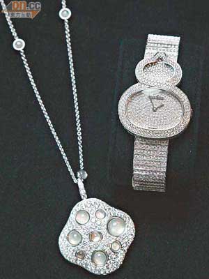 Perle de Lotus月亮石鑽石頸鏈 $148,800The Wulu Diamond Watch全鑽腕錶 $578,000