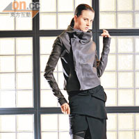 Top $5,500<br>Leather jacket $29,900<br>Skirt $8,600<br>Leggings $9,200<br>Bootie $8,600