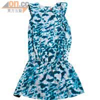 藍×白色圖案連身裙 $2,350