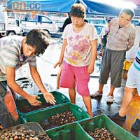 附近街坊一早到街市選購食材。