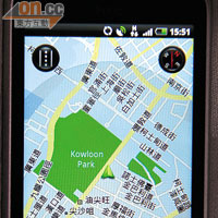 內置HTC Locations功能，可預先下載地圖，慳番數據流量同時間。