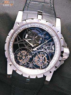 Excalibur<BR>鏤空雙陀飛輪鑽石腕錶$2,440,000