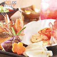 北海道海鮮 $138<BR>包括白身魚、帶子、大蝦、鮮魷魚，均取自北海道，鮮甜夾爽，在日圓持續高企下，超抵食。