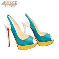 Lady Peep Sling藍×黃色露趾抽踭鞋 $6,600