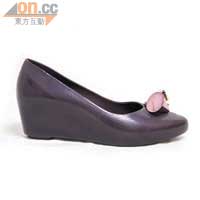 Melissa紫色條子船踭鞋 $700（d）