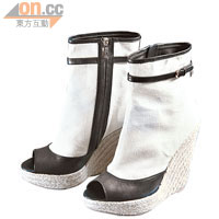 Sergio Rossi 白×黑色船踭Booties $5,280（a）