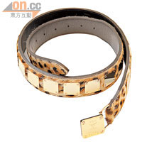 豹紋×金色 金屬片皮帶 $8,100