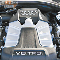 V6 TFSI動力輸出澎湃，但油耗卻不高。