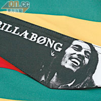短褲側袋袋舌印有Bob Marley的頭像。