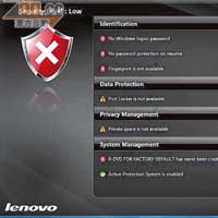 《Lenovo Security Suite》管理電腦保安級別，以減低中毒機會。