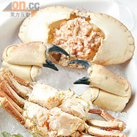 法國膏蟹 $168/磅<br>膏蟹與一般花蟹相若，但蟹膏豐厚，加上蟹鉗粗大多肉，比吃花蟹更滿足。