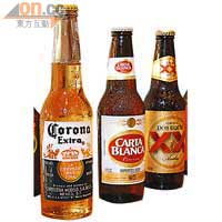 墨西哥啤酒 $48/支<BR>大廚說墨西哥人愛邊吃邊飲，這些墨國啤酒味道淡淡的，跟濃味食物最相配。
