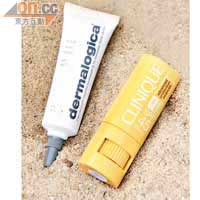 右：Clinique Targeted Protection Stick SPF 45\PA+++ $170\6g（i）<BR>左：Dermalogica Total Eye Care SPF 15 $488\15ml（k）