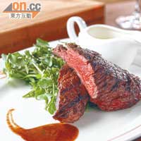 USDA Nebraska Beef-Hanger Steak $248/10安士<br>美國頂級牛腹扒油花密布，簡單煎香，肉香盡出；配自家製蒜蓉牛油，令肉扒更甘香惹味。