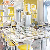 The Kitchen Table主打無國界料理，黃、綠、白的色調相當奪目。