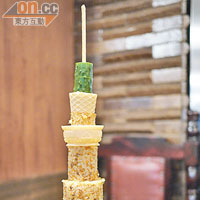 泡菜炒飯Tower需用炒飯層層疊疊，又不能跌下來，難度很高，¥1,050（約HK$107）。