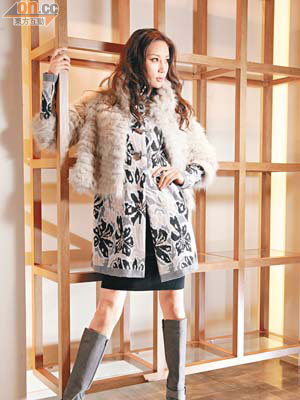 Dress	$3,480<br>Printed knit long cardigan	$5,280<br>Fur coat	$16,380<br>Boots	$3,380