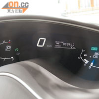 車上備有ISS系統計時功能，錶板可顯示累計的停車時間及省油量。