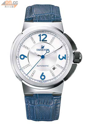 Piazza Grande Automatic<br>藍色皮帶手錶 $8,000