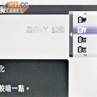 招牌的軟片模擬模式具備4種黑白濾鏡選擇。