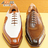 Hong Kong Two Arched Oxfords in Calfkin and Crocodile 每款每對$73,000