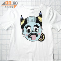 Girl Punk白色卡通圖案Tee $550