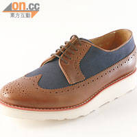 THE GENERIC MAN 啡×深藍色Derby Brogue Shoes  $2,299（e）