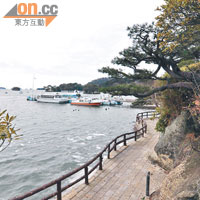 觀瀾亭外，松島海景一望無際，不愧日本三景之一。