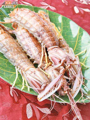 清蒸瀨尿蝦最能享受到蝦肉本身的鮮甜及彈牙口感，RM100（約HK$250）/公斤。