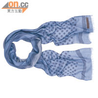 藍×淺藍色格仔圖案圍巾