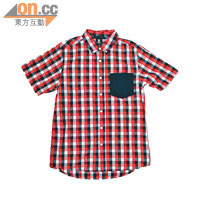 紅×白×黑色格仔短袖恤衫 $499