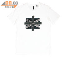5cm米白色英國旗圖案上衣 $279（h）