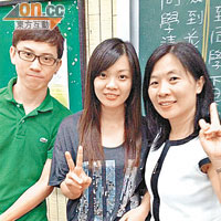 Lily（中）認為台灣的老師及同學十分熱情，令她敢於發問，學習自然更有心機。