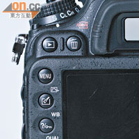 D600新增修飾快捷鍵（箭嘴示），睇相時按下即可修飾相片。