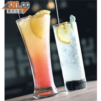 （左）JANG's Superstar  $58<BR>（右）JANG's Refresh　$58<BR>店子有一系列飲品選擇，除了一般的Mocktail之外，更有用韓國燒酒和米酒調成的雞尾酒。